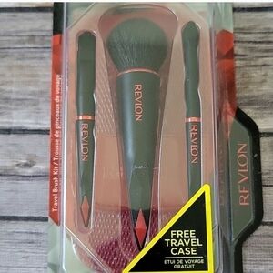 Revlon 3 Piece Travel Brush Set - Black and Red-NIP